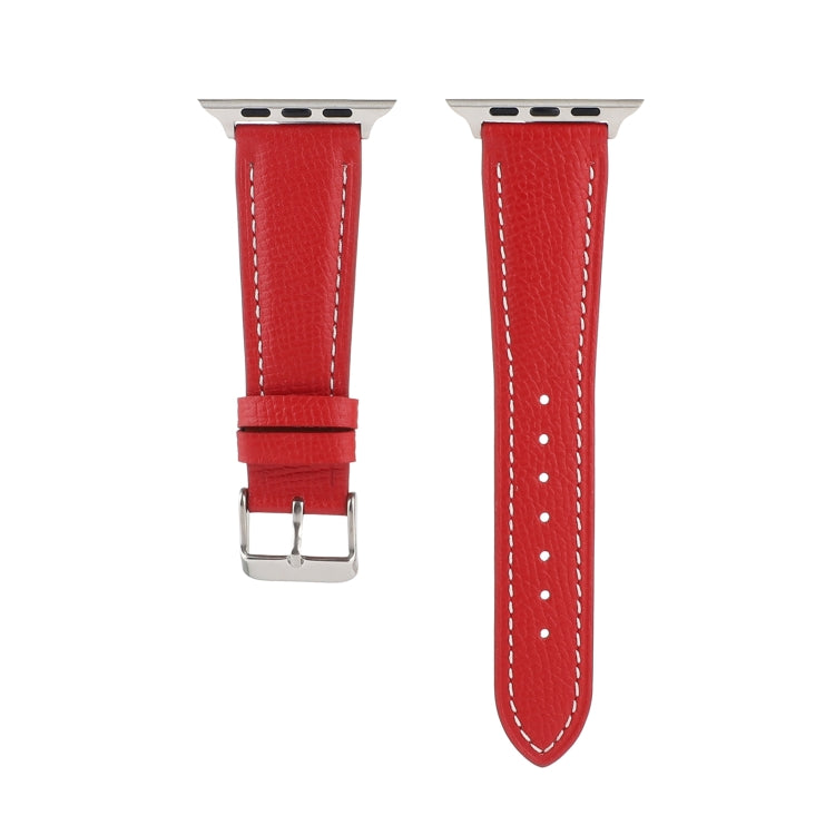 Small Waist Cross Texture Leather Watch Band For Apple Watch Ultra 49mm&Watch Ultra 2 49mm / Series 9&8&7 45mm / SE 3&SE 2&6&SE&5&4 44mm / 3&2&1 42mm(Red) by bashfashion