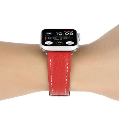 Small Waist Cross Texture Leather Watch Band For Apple Watch Ultra 49mm&Watch Ultra 2 49mm / Series 9&8&7 45mm / SE 3&SE 2&6&SE&5&4 44mm / 3&2&1 42mm(Red) by bashfashion