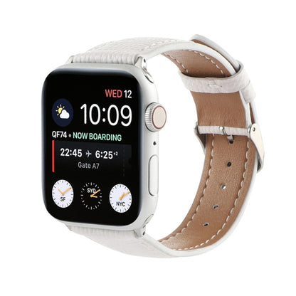 Small Waist Cross Texture Leather Watch Band For Apple Watch Ultra 49mm&Watch Ultra 2 49mm / Series 9&8&7 45mm / SE 3&SE 2&6&SE&5&4 44mm / 3&2&1 42mm(White) by bashfashion