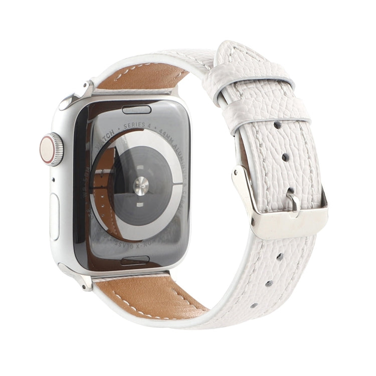 Small Waist Cross Texture Leather Watch Band For Apple Watch Ultra 49mm&Watch Ultra 2 49mm / Series 9&8&7 45mm / SE 3&SE 2&6&SE&5&4 44mm / 3&2&1 42mm(White) by bashfashion