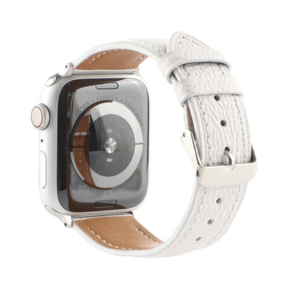 Small Waist Cross Texture Leather Watch Band For Apple Watch Ultra 49mm&Watch Ultra 2 49mm / Series 9&8&7 45mm / SE 3&SE 2&6&SE&5&4 44mm / 3&2&1 42mm(White) by bashfashion