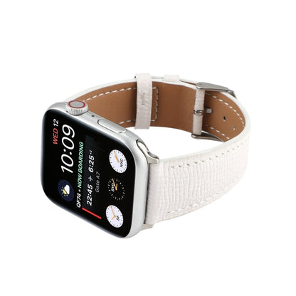 Small Waist Cross Texture Leather Watch Band For Apple Watch Ultra 49mm&Watch Ultra 2 49mm / Series 9&8&7 45mm / SE 3&SE 2&6&SE&5&4 44mm / 3&2&1 42mm(White) by bashfashion