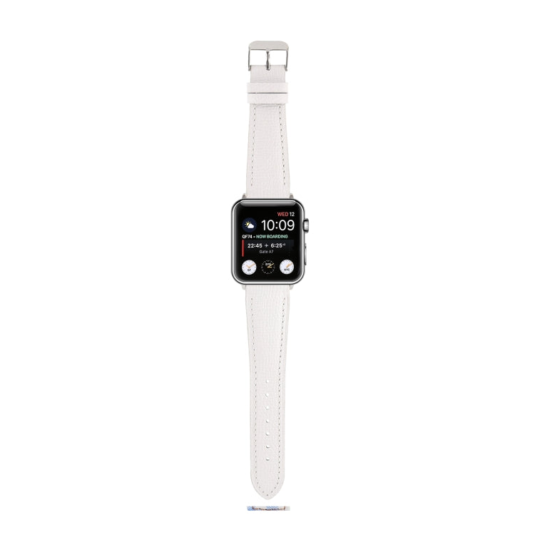 Small Waist Cross Texture Leather Watch Band For Apple Watch Ultra 49mm&Watch Ultra 2 49mm / Series 9&8&7 45mm / SE 3&SE 2&6&SE&5&4 44mm / 3&2&1 42mm(White) by bashfashion