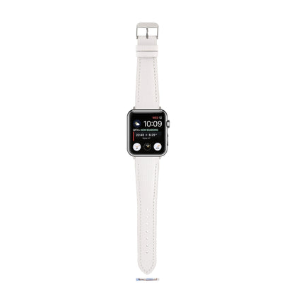 Small Waist Cross Texture Leather Watch Band For Apple Watch Ultra 49mm&Watch Ultra 2 49mm / Series 9&8&7 45mm / SE 3&SE 2&6&SE&5&4 44mm / 3&2&1 42mm(White) by bashfashion
