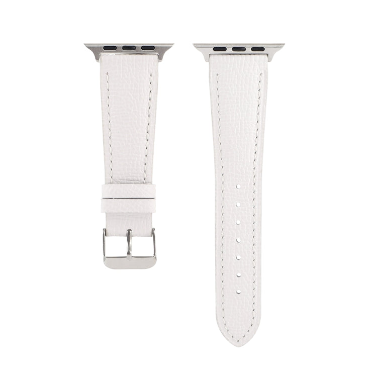 Small Waist Cross Texture Leather Watch Band For Apple Watch Ultra 49mm&Watch Ultra 2 49mm / Series 9&8&7 45mm / SE 3&SE 2&6&SE&5&4 44mm / 3&2&1 42mm(White) by bashfashion