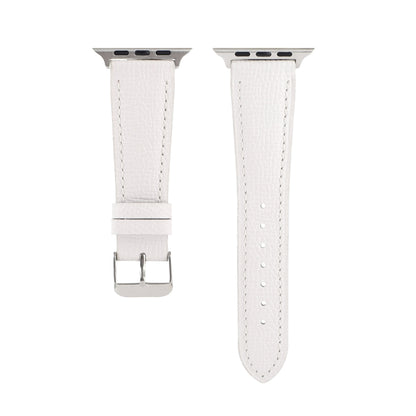 Small Waist Cross Texture Leather Watch Band For Apple Watch Ultra 49mm&Watch Ultra 2 49mm / Series 9&8&7 45mm / SE 3&SE 2&6&SE&5&4 44mm / 3&2&1 42mm(White) by bashfashion