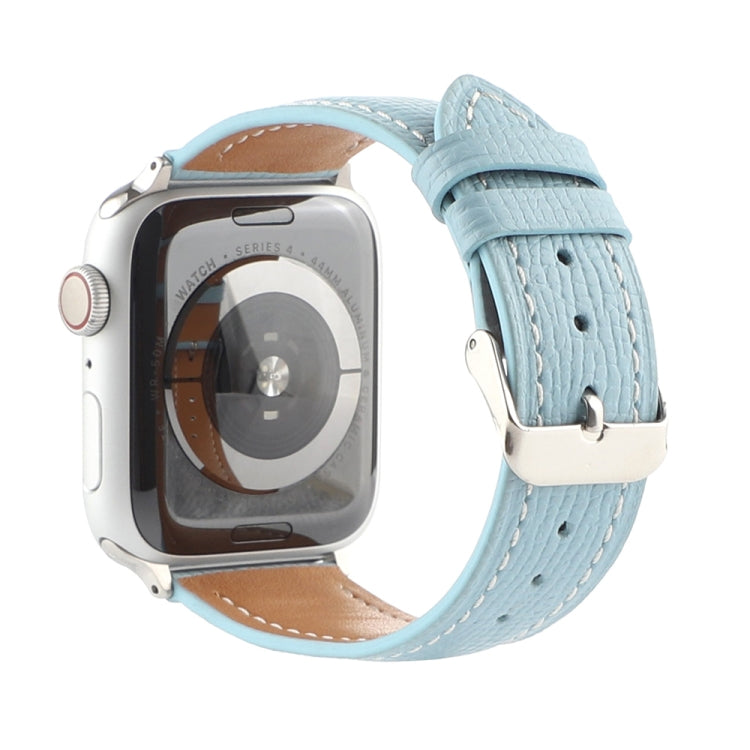 Small Waist Cross Texture Leather Watch Band For Apple Watch Ultra 49mm&Watch Ultra 2 49mm / Series 9&8&7 45mm / SE 3&SE 2&6&SE&5&4 44mm / 3&2&1 42mm(Sky Blue) by bashfashion