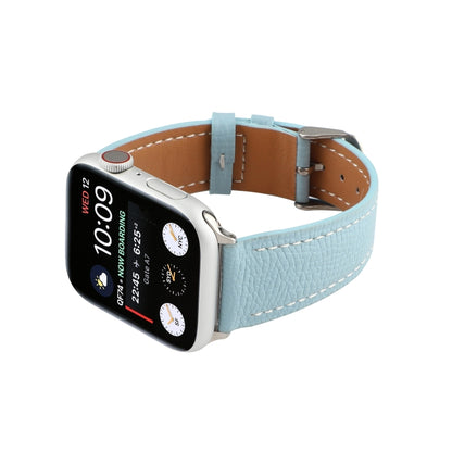 Small Waist Cross Texture Leather Watch Band For Apple Watch Ultra 49mm&Watch Ultra 2 49mm / Series 9&8&7 45mm / SE 3&SE 2&6&SE&5&4 44mm / 3&2&1 42mm(Sky Blue) by bashfashion