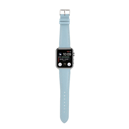 Small Waist Cross Texture Leather Watch Band For Apple Watch Ultra 49mm&Watch Ultra 2 49mm / Series 9&8&7 45mm / SE 3&SE 2&6&SE&5&4 44mm / 3&2&1 42mm(Sky Blue) by bashfashion