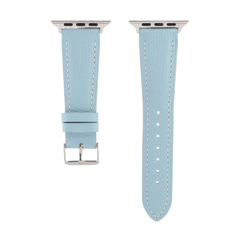 Small Waist Cross Texture Leather Watch Band For Apple Watch Ultra 49mm&Watch Ultra 2 49mm / Series 9&8&7 45mm / SE 3&SE 2&6&SE&5&4 44mm / 3&2&1 42mm(Sky Blue) by bashfashion