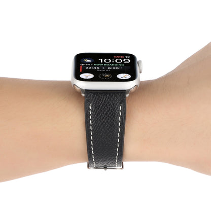 Small Waist Cross Texture Leather Watch Band For Apple Watch Ultra 49mm&Watch Ultra 2 49mm / Series 9&8&7 45mm / SE 3&SE 2&6&SE&5&4 44mm / 3&2&1 42mm(Black) by bashfashion