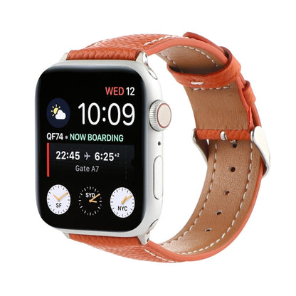 Small Waist Cross Texture Leather Watch Band For Apple Watch Ultra 49mm&Watch Ultra 2 49mm / Series 9&8&7 45mm / SE 3&SE 2&6&SE&5&4 44mm / 3&2&1 42mm(Orange) by bashfashion