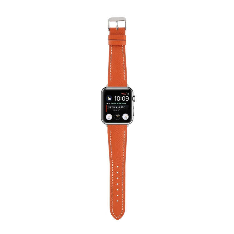 Small Waist Cross Texture Leather Watch Band For Apple Watch Ultra 49mm&Watch Ultra 2 49mm / Series 9&8&7 45mm / SE 3&SE 2&6&SE&5&4 44mm / 3&2&1 42mm(Orange) by bashfashion