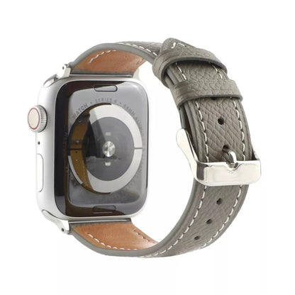 Small Waist Cross Texture Leather Watch Band For Apple Watch Ultra 49mm&Watch Ultra 2 49mm / Series 9&8&7 45mm / SE 3&SE 2&6&SE&5&4 44mm / 3&2&1 42mm(Gray) by bashfashion