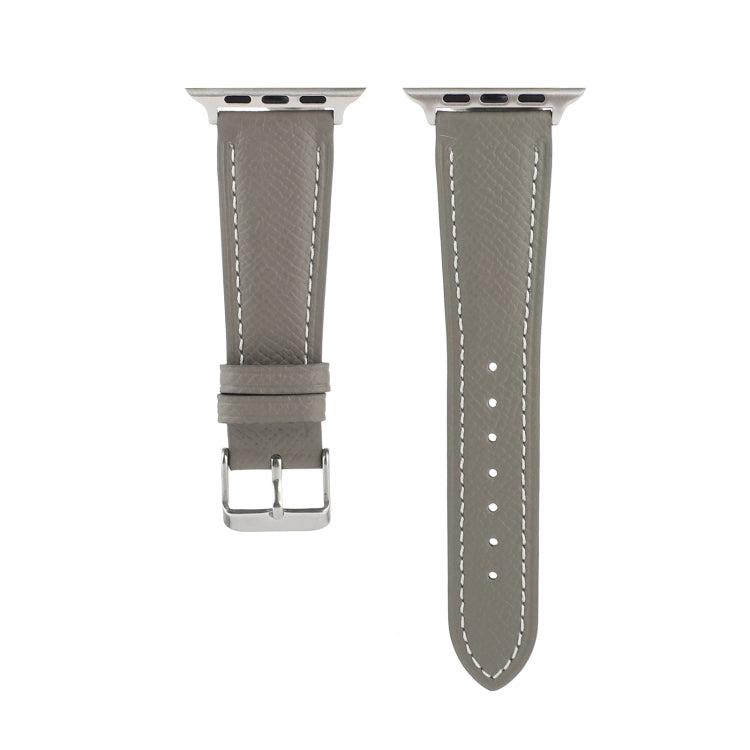 Small Waist Cross Texture Leather Watch Band For Apple Watch Ultra 49mm&Watch Ultra 2 49mm / Series 9&8&7 45mm / SE 3&SE 2&6&SE&5&4 44mm / 3&2&1 42mm(Gray) by bashfashion