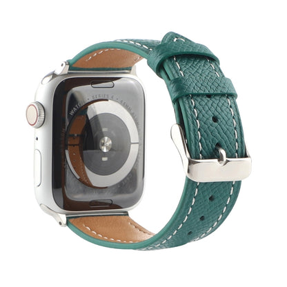Small Waist Cross Texture Leather Watch Band For Apple Watch Ultra 49mm&Watch Ultra 2 49mm / Series 9&8&7 45mm / SE 3&SE 2&6&SE&5&4 44mm / 3&2&1 42mm(Green) by bashfashion