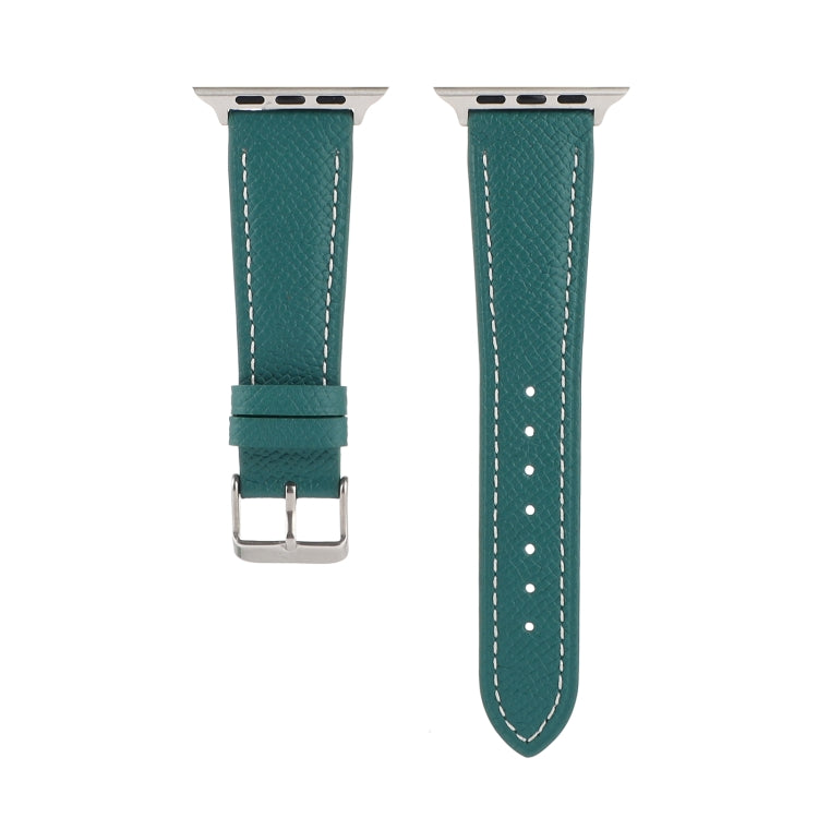 Small Waist Cross Texture Leather Watch Band For Apple Watch Ultra 49mm&Watch Ultra 2 49mm / Series 9&8&7 45mm / SE 3&SE 2&6&SE&5&4 44mm / 3&2&1 42mm(Green) by bashfashion