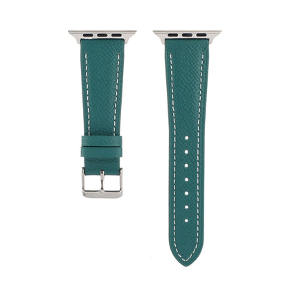 Small Waist Cross Texture Leather Watch Band For Apple Watch Ultra 49mm&Watch Ultra 2 49mm / Series 9&8&7 45mm / SE 3&SE 2&6&SE&5&4 44mm / 3&2&1 42mm(Green) by bashfashion