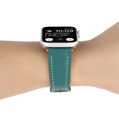 Small Waist Cross Texture Leather Watch Band For Apple Watch Ultra 49mm&Watch Ultra 2 49mm / Series 9&8&7 45mm / SE 3&SE 2&6&SE&5&4 44mm / 3&2&1 42mm(Green) by bashfashion