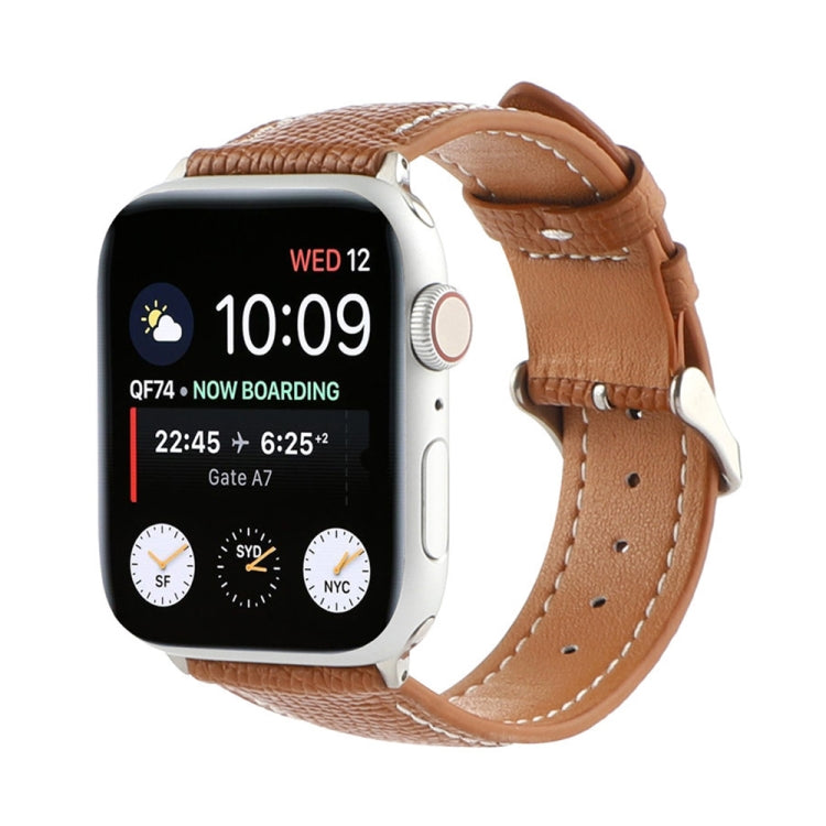 Small Waist Cross Texture Leather Watch Band For Apple Watch Ultra 49mm&Watch Ultra 2 49mm / Series 9&8&7 45mm / SE 3&SE 2&6&SE&5&4 44mm / 3&2&1 42mm(Brown) by bashfashion