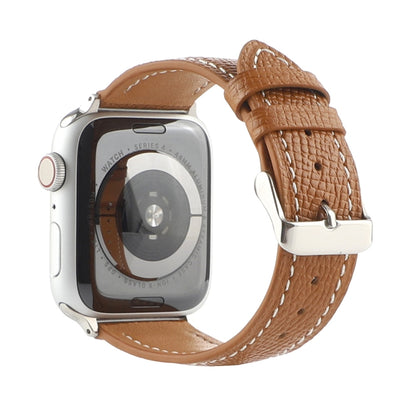 Small Waist Cross Texture Leather Watch Band For Apple Watch Ultra 49mm&Watch Ultra 2 49mm / Series 9&8&7 45mm / SE 3&SE 2&6&SE&5&4 44mm / 3&2&1 42mm(Brown) by bashfashion