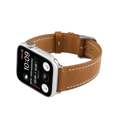 Small Waist Cross Texture Leather Watch Band For Apple Watch Ultra 49mm&Watch Ultra 2 49mm / Series 9&8&7 45mm / SE 3&SE 2&6&SE&5&4 44mm / 3&2&1 42mm(Brown) by bashfashion