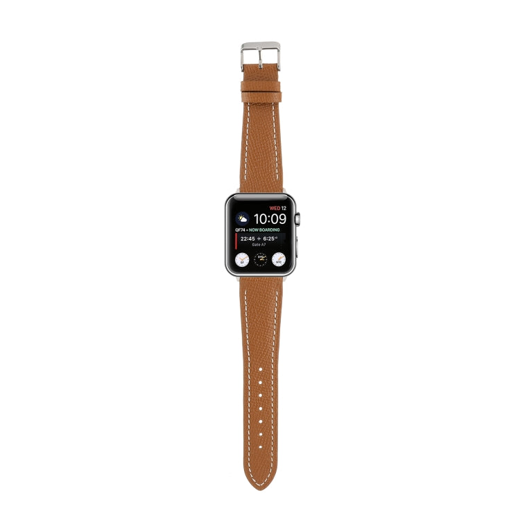 Small Waist Cross Texture Leather Watch Band For Apple Watch Ultra 49mm&Watch Ultra 2 49mm / Series 9&8&7 45mm / SE 3&SE 2&6&SE&5&4 44mm / 3&2&1 42mm(Brown) by bashfashion