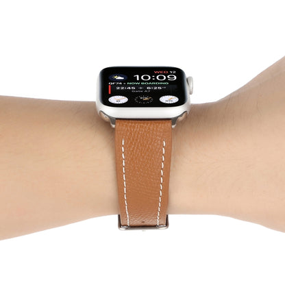 Small Waist Cross Texture Leather Watch Band For Apple Watch Ultra 49mm&Watch Ultra 2 49mm / Series 9&8&7 45mm / SE 3&SE 2&6&SE&5&4 44mm / 3&2&1 42mm(Brown) by bashfashion