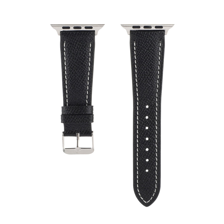 Small Waist Cross Texture Leather Watch Band For Apple Watch Series 9&8&7 41mm / SE 3&SE 2&6&SE&5&4 40mm / 3&2&1 38mm(Black) by bashfashion