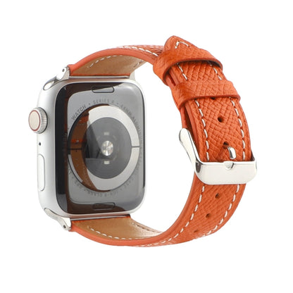 Small Waist Cross Texture Leather Watch Band For Apple Watch Series 9&8&7 41mm / SE 3&SE 2&6&SE&5&4 40mm / 3&2&1 38mm(Orange) by bashfashion
