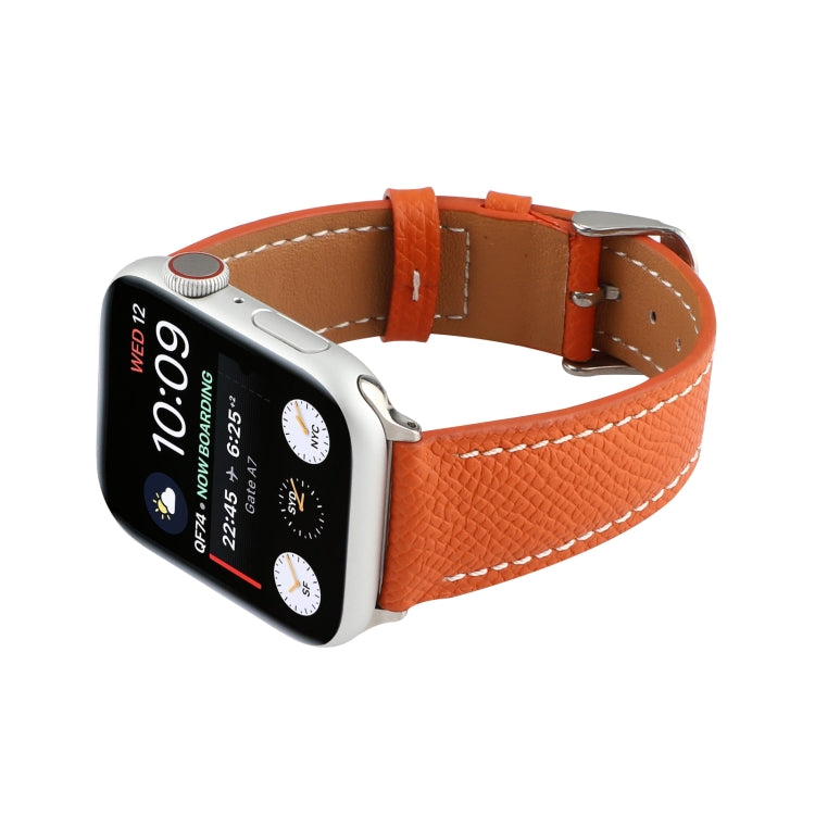 Small Waist Cross Texture Leather Watch Band For Apple Watch Series 9&8&7 41mm / SE 3&SE 2&6&SE&5&4 40mm / 3&2&1 38mm(Orange) by bashfashion