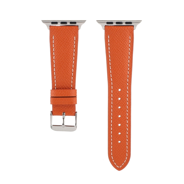 Small Waist Cross Texture Leather Watch Band For Apple Watch Series 9&8&7 41mm / SE 3&SE 2&6&SE&5&4 40mm / 3&2&1 38mm(Orange) by bashfashion