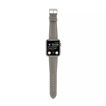 Small Waist Cross Texture Leather Watch Band For Apple Watch Series 9&8&7 41mm / SE 3&SE 2&6&SE&5&4 40mm / 3&2&1 38mm(Gray) by bashfashion