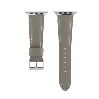 Small Waist Cross Texture Leather Watch Band For Apple Watch Series 9&8&7 41mm / SE 3&SE 2&6&SE&5&4 40mm / 3&2&1 38mm(Gray) by bashfashion