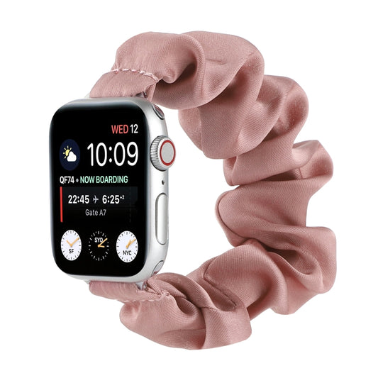 Scarf Hair Tie Watch Band For Apple Watch Ultra 49mm&Watch Ultra 2 49mm / Series 9&8&7 45mm / SE 3&SE 2&6&SE&5&4 44mm / 3&2&1 42mm(Lotus Root Pink) by bashfashion