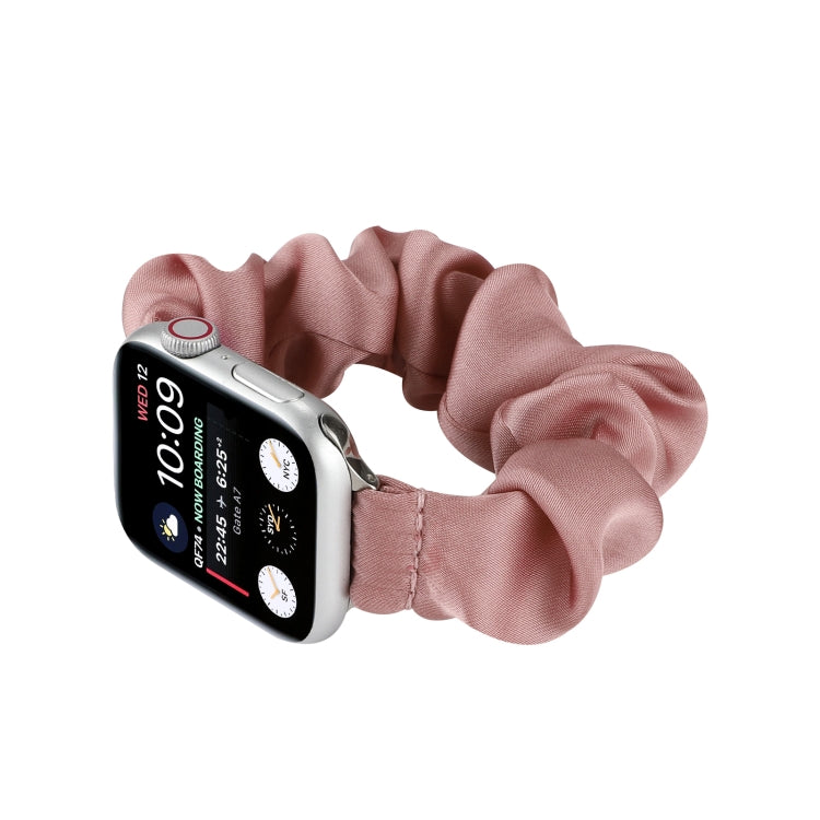 Scarf Hair Tie Watch Band For Apple Watch Ultra 49mm&Watch Ultra 2 49mm / Series 9&8&7 45mm / SE 3&SE 2&6&SE&5&4 44mm / 3&2&1 42mm(Lotus Root Pink) by bashfashion