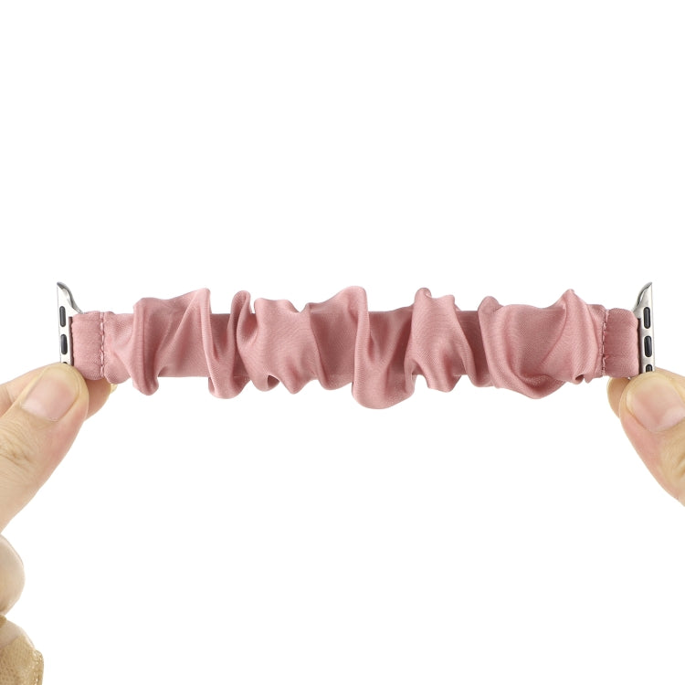 Scarf Hair Tie Watch Band For Apple Watch Ultra 49mm&Watch Ultra 2 49mm / Series 9&8&7 45mm / SE 3&SE 2&6&SE&5&4 44mm / 3&2&1 42mm(Lotus Root Pink) by bashfashion