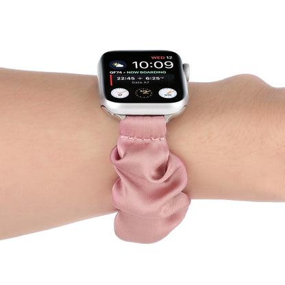 Scarf Hair Tie Watch Band For Apple Watch Ultra 49mm&Watch Ultra 2 49mm / Series 9&8&7 45mm / SE 3&SE 2&6&SE&5&4 44mm / 3&2&1 42mm(Lotus Root Pink) by bashfashion