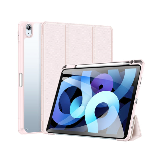 DUX DUCIS TOBY Series Shockproof PU Leather + PC + TPU Flip Smart Case For iPad Air 11 2025 / 2024 / Air 2022 / 2020 10.9(Pink) by DUX DUCIS