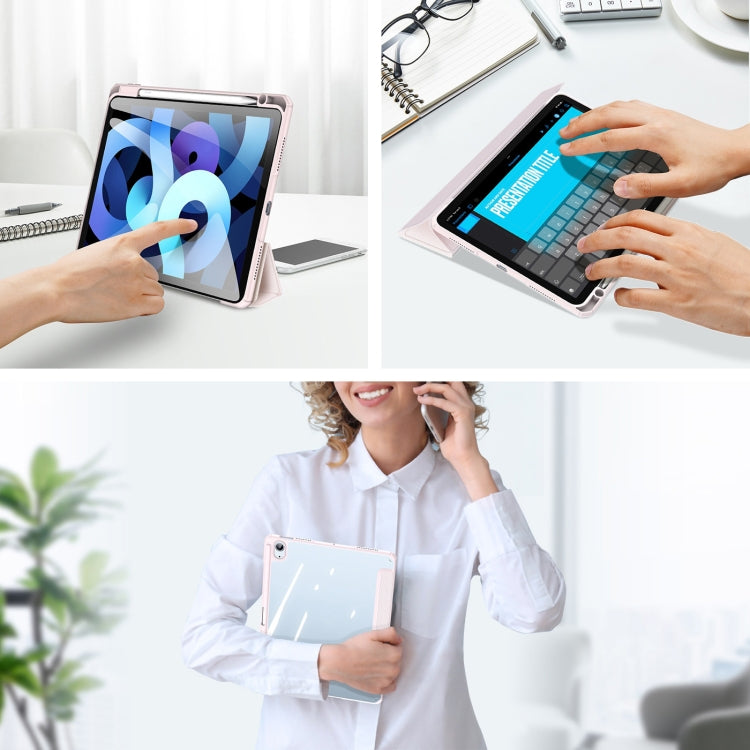 DUX DUCIS TOBY Series Shockproof PU Leather + PC + TPU Flip Smart Case For iPad Air 11 2025 / 2024 / Air 2022 / 2020 10.9(Pink) by DUX DUCIS