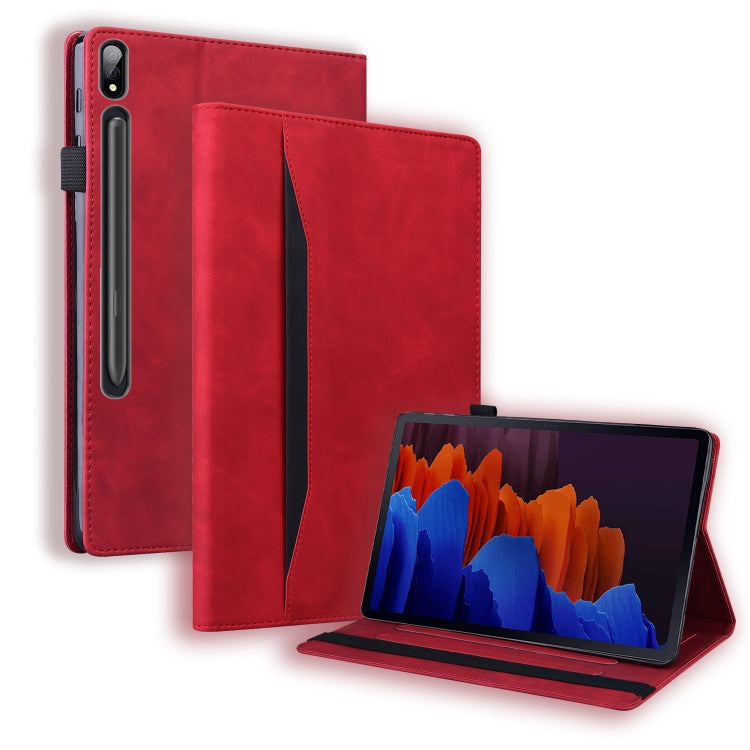 For Samsung Galaxy Tab S8+ / Tab S8 Plus / Tab S7 FE / Tab S7+ SM-T970 / SM-T976B Business Shockproof Horizontal Flip Leather Case with Holder & Card Slots & Photo Frame & Pen Slot & Sleep / Wake-up Function(Red) by bashfashion