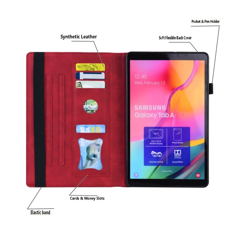 For Samsung Galaxy Tab A7 10.4 2020 SM-T500 / SM-T505 Business Shockproof Horizontal Flip Leather Case with Holder & Card Slots & Photo Frame & Pen Slot & Sleep / Wake-up Function(Red) by bashfashion