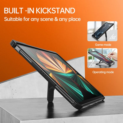 For iPad Pro 11 2022 / 2021 / 2020 / 2018 / Air 2020 10.9 wlons Explorer Series PC + TPU Tablet Case with Folding Holder(Matte Transparent) by wlons