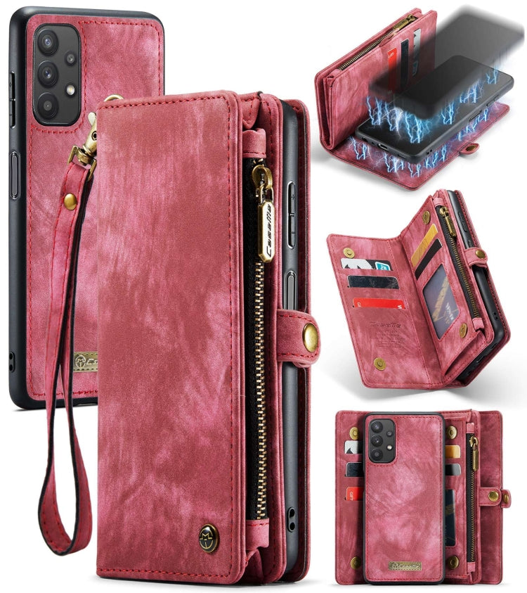 For Samsung Galaxy A32 5G CaseMe Detachable Multifunctional Horizontal Flip Leather Phone Case(Red) by CaseMe