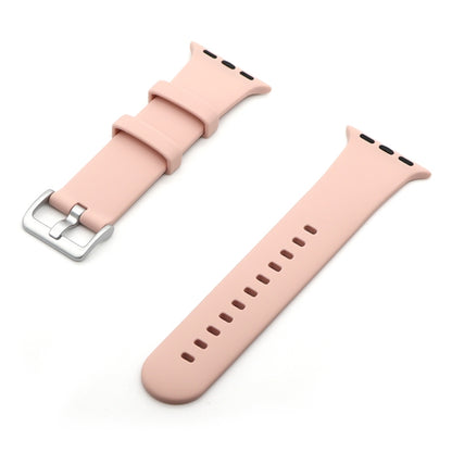 Silver Buckle Silicone Watch Band For Apple Watch Ultra 49mm&Watch Ultra 2 49mm / Series 9&8&7 45mm / SE 3&SE 2&6&SE&5&4 44mm / 3&2&1 42mm(Pink Sand) by bashfashion