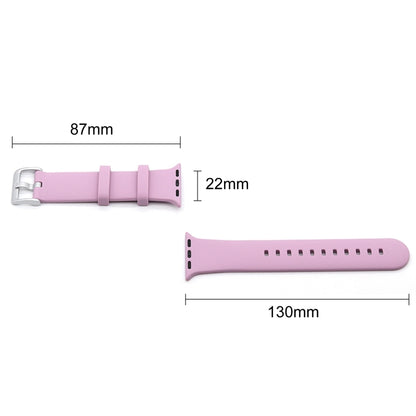Silver Buckle Silicone Watch Band For Apple Watch Ultra 49mm&Watch Ultra 2 49mm / Series 9&8&7 45mm / SE 3&SE 2&6&SE&5&4 44mm / 3&2&1 42mm(Lavender Purple) by bashfashion