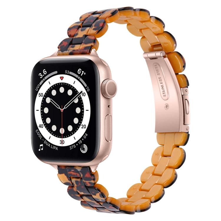 Oval Resin Watch Band For Apple Watch Series 9&8&7 41mm / SE 3&SE 2&6&SE&5&4 40mm / 3&2&1 38mm(Leopard Print) by bashfashion