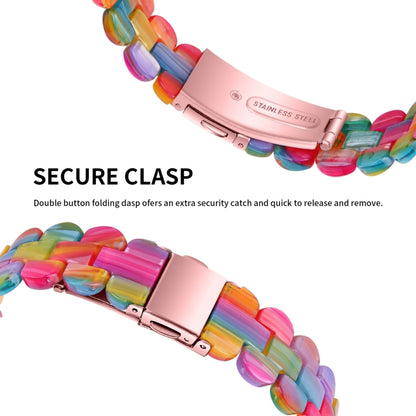 Oval Resin Watch Band For Apple Watch Series 9&8&7 41mm / SE 3&SE 2&6&SE&5&4 40mm / 3&2&1 38mm(Rainbow) by bashfashion