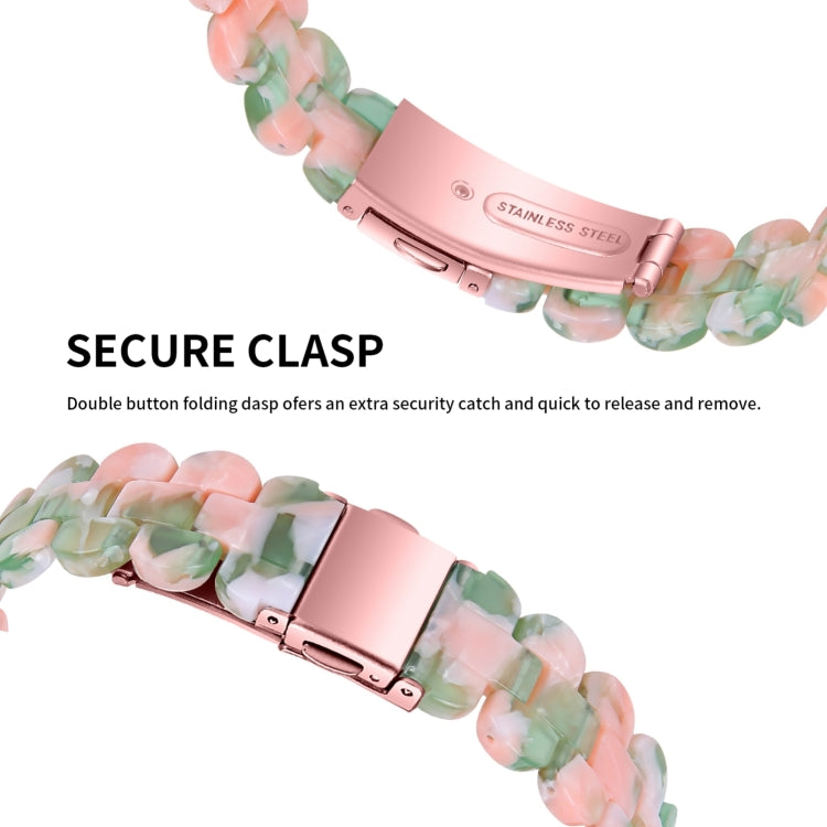 Oval Resin Watch Band For Apple Watch Series 9&8&7 41mm / SE 3&SE 2&6&SE&5&4 40mm / 3&2&1 38mm(Pink Green Flower) by bashfashion