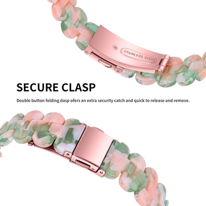 Oval Resin Watch Band For Apple Watch Series 9&8&7 41mm / SE 3&SE 2&6&SE&5&4 40mm / 3&2&1 38mm(Pink Green Flower) by bashfashion